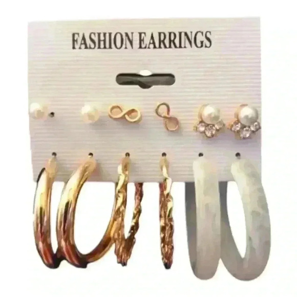 Women's gold and Pearl Earring set - Picture 1 of 1
